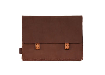 Dark Brown Premium Genuine Leather Pouch/ Sleeve/ cover for iPad Air- 10