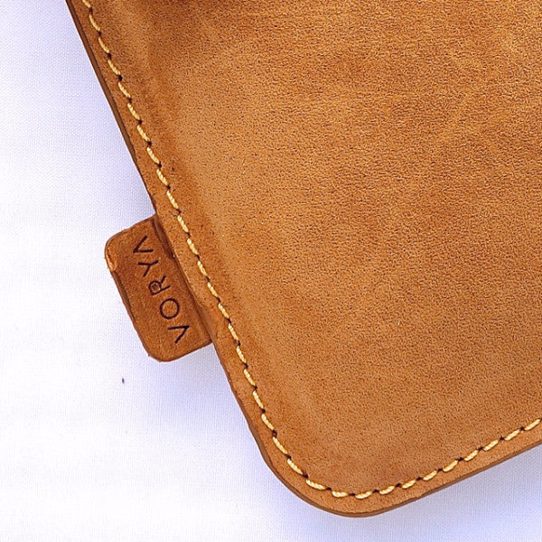 Camel Brown Premium Genuine Leather Pouch/ Sleeve/ cover for iPad Mini - VORYA