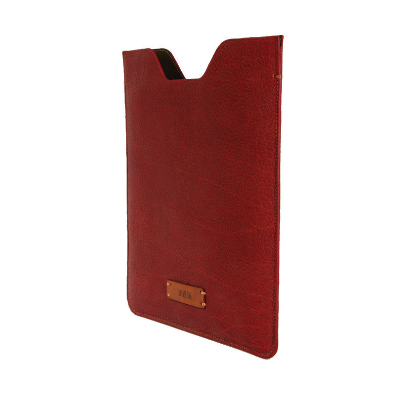 Premium Genuine Red Leather Sleeve Pouch for iPad - VORYA