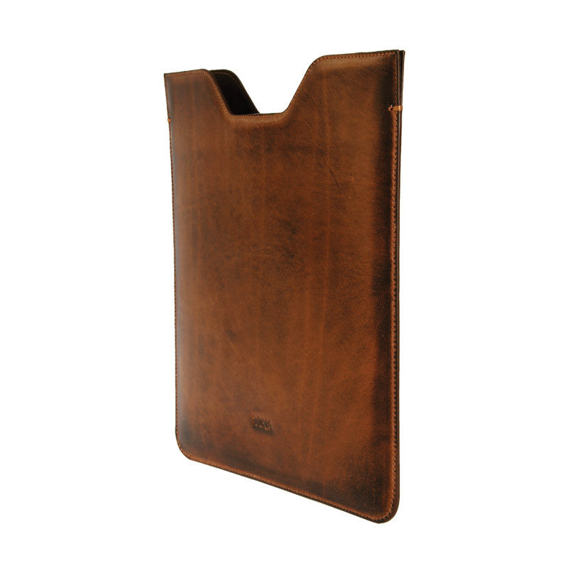 Premium Genuine Light Brown Cowboy Leather Sleeve Pouch for iPad - VORYA