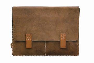 Rusty Brown Premium Natural Leather Cover for MacBook Retina 12