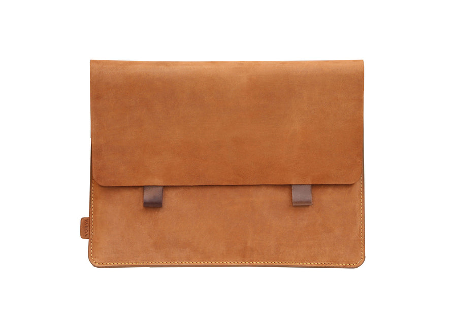 Camel Brown Premium Genuine Leather Pouch/ Sleeve/ cover for iPad Mini - VORYA
