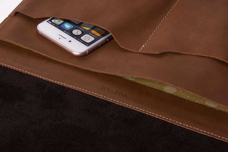 Amsterdam Tan Premium Natural Leather Cover for MacBook Retina 12