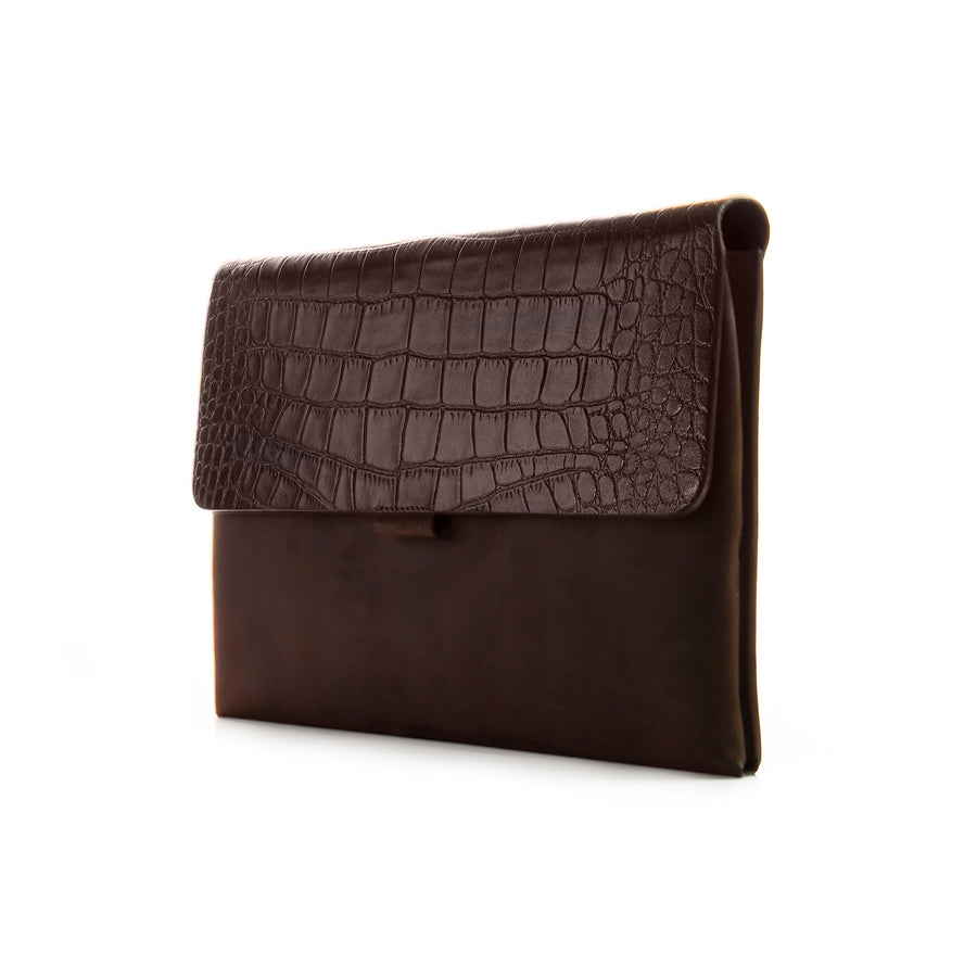 Brown Croco Premium Leather Cover for MacBook Retina 13