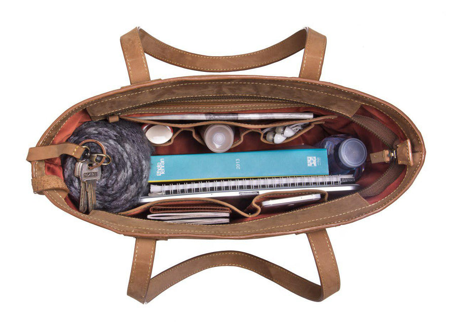 Large Brown Leather Tote Bag