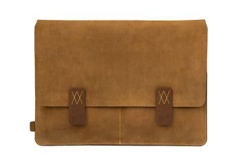 Camel Brown Premium Natural Leather Portfolio / Cover for MacBook Retina 13