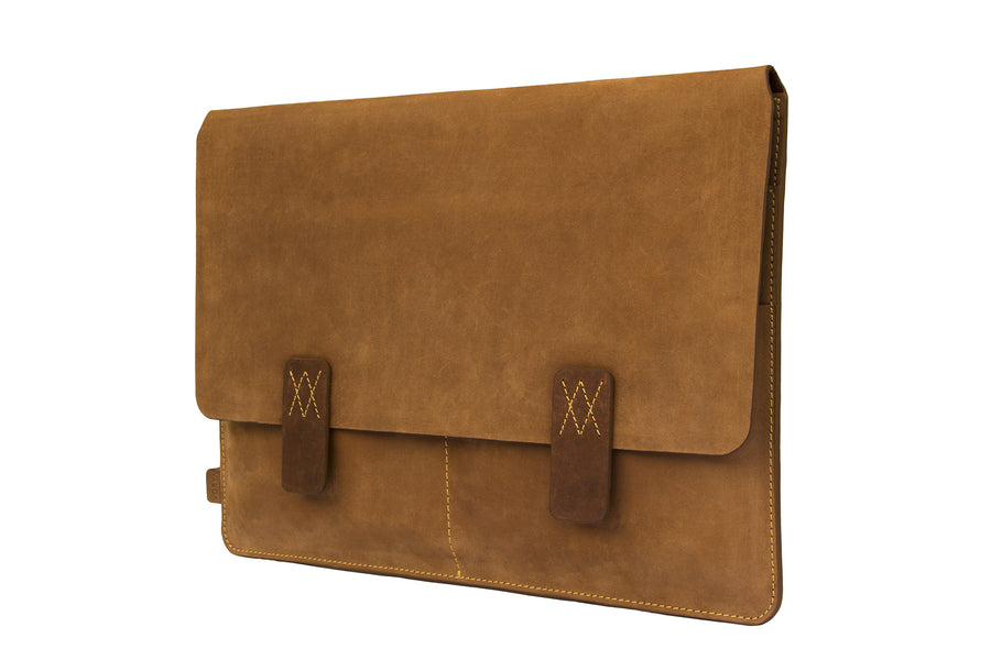 Camel Brown Premium Natural Leather Portfolio / Cover for MacBook Retina 13