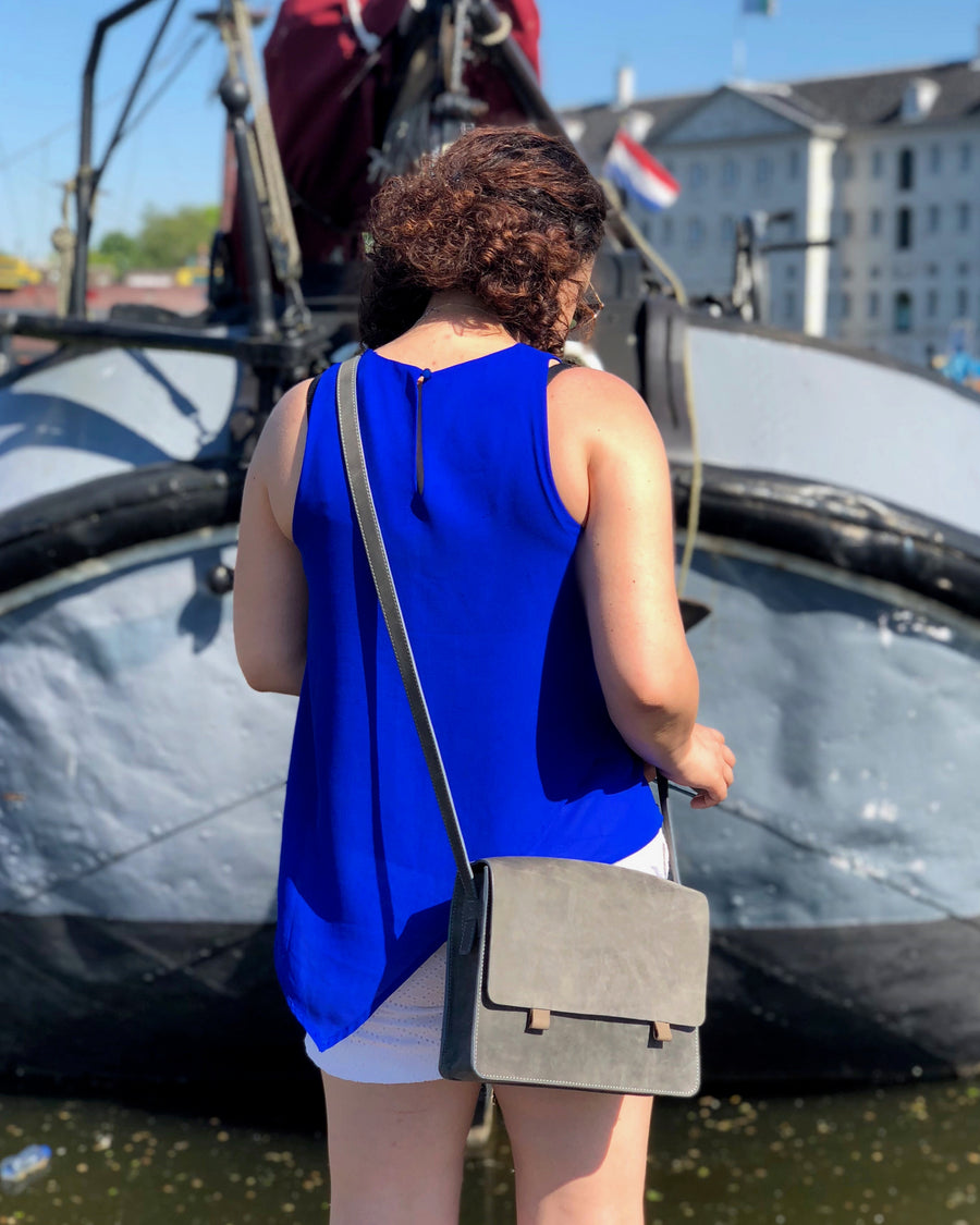 Grey Crossbody Leather Bag, Satchel, Handmade bag, Women Handbag, Crossbody Women Bag, Saddle Bag, everyday bag