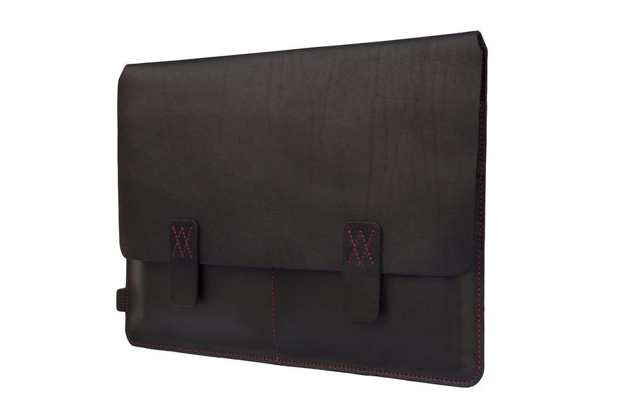 Nero Black (R) Premium Natural Leather Portfolio / Cover for MacBook Retina 13