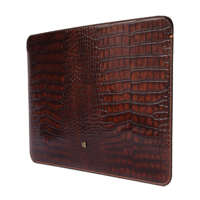 MacBook Air Hazelnut Croco Premium Leather Sleeve - VORYA