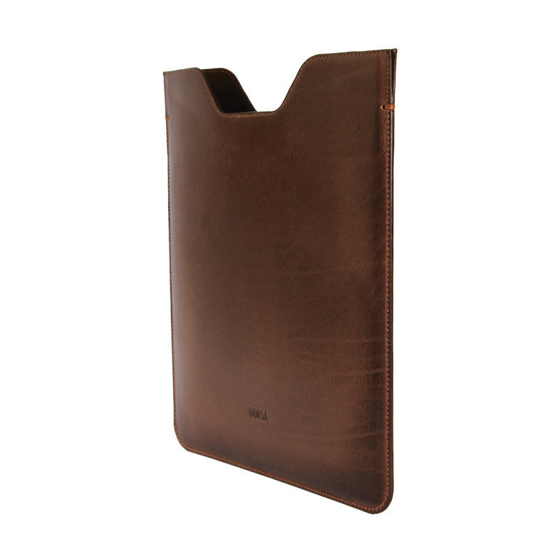 Premium Genuine Dark Brown Cowboy Leather Sleeve Pouch for iPad - VORYA