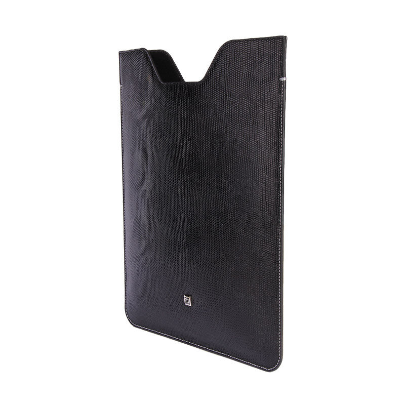 Premium Genuine Black Lizard Leather Sleeve Pouch for iPad - VORYA